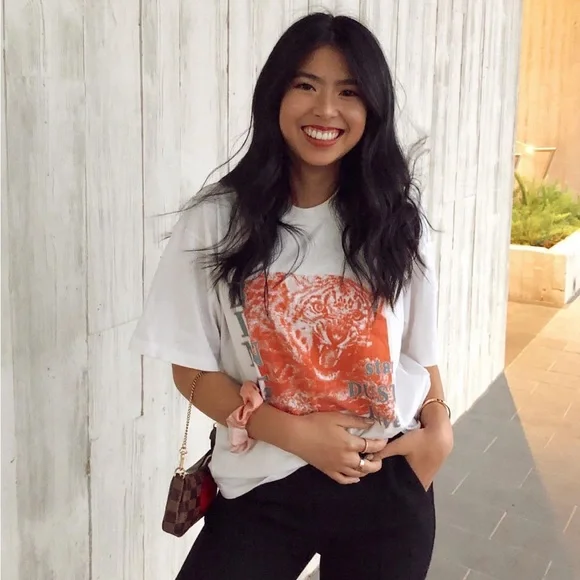 Anine Bing white and orange tshirt - Picture 1 of 3